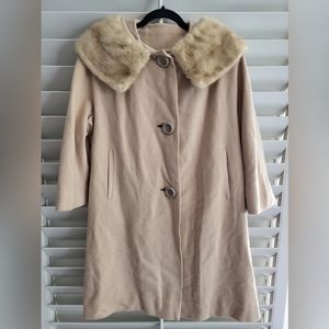 Vintage 100% Cashmere Coat with Mink Collar (approx sz M/L)